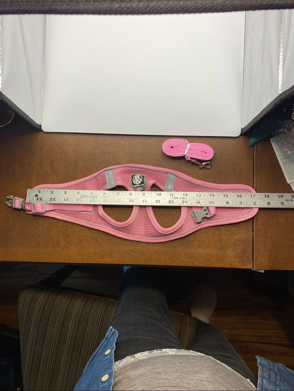 Pink Dog Harness with Matching Leash - Breathable Mesh